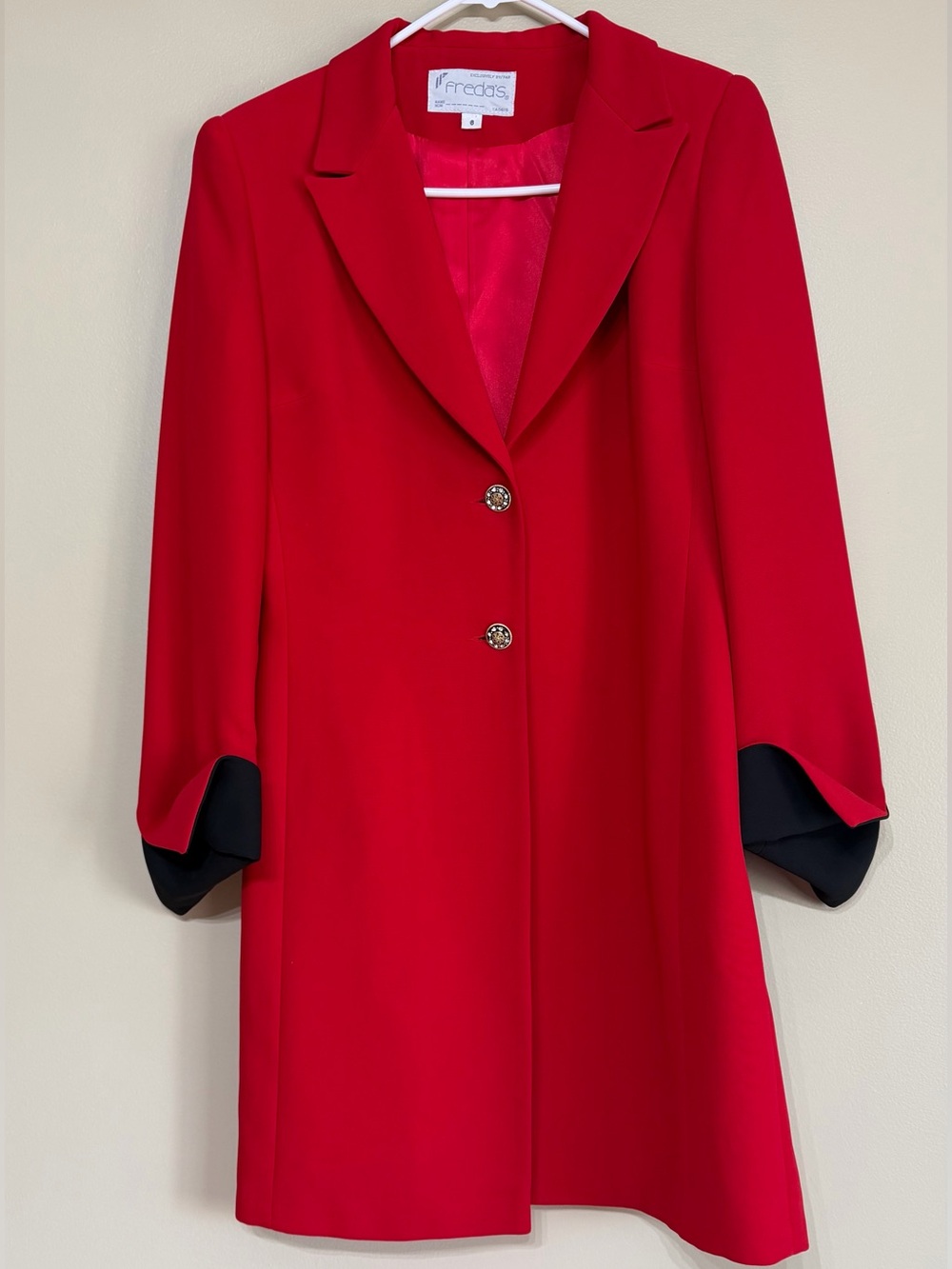 Vintage 80’s Freda’s Cherry Red Longline Blazer